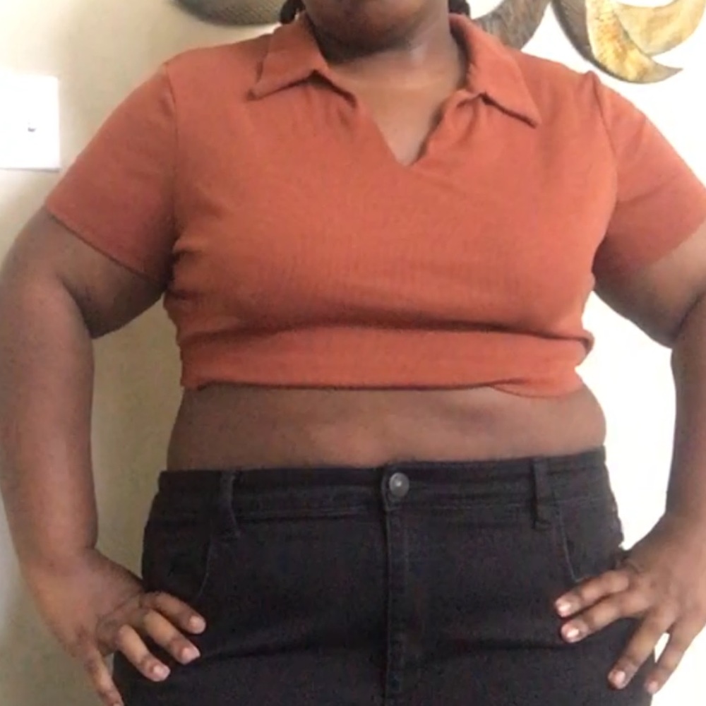 Brown SHEIN crop top